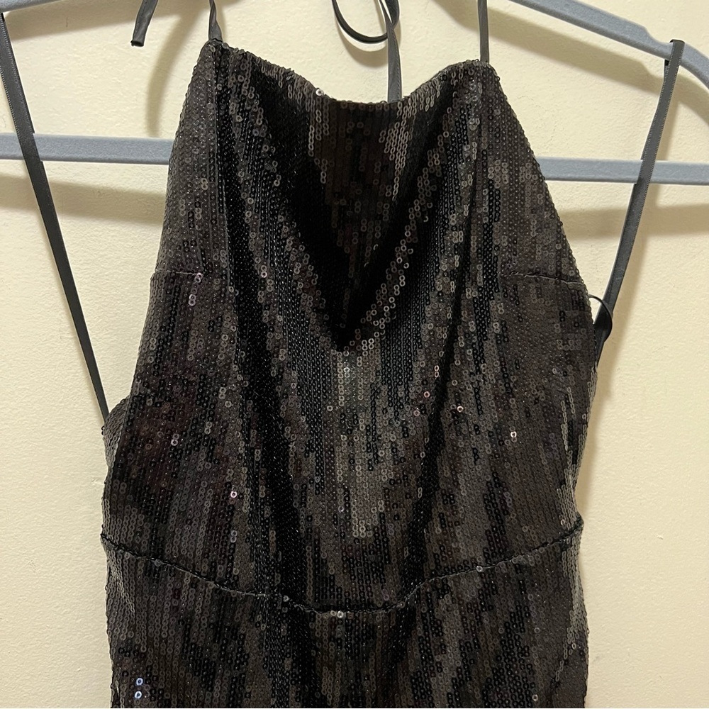 Urban Outfitters UO Elwood Sequin Backless Halter Jumpsuit black XS NWT - Picture 9 of 16